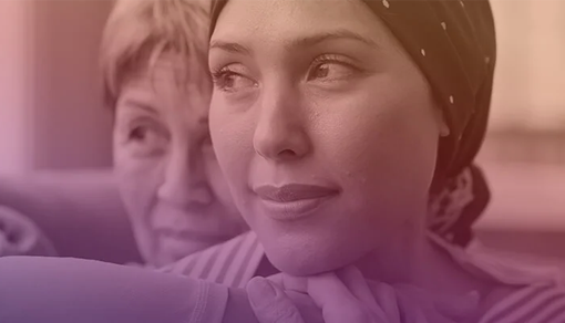 A young adult cancer patient and an older woman